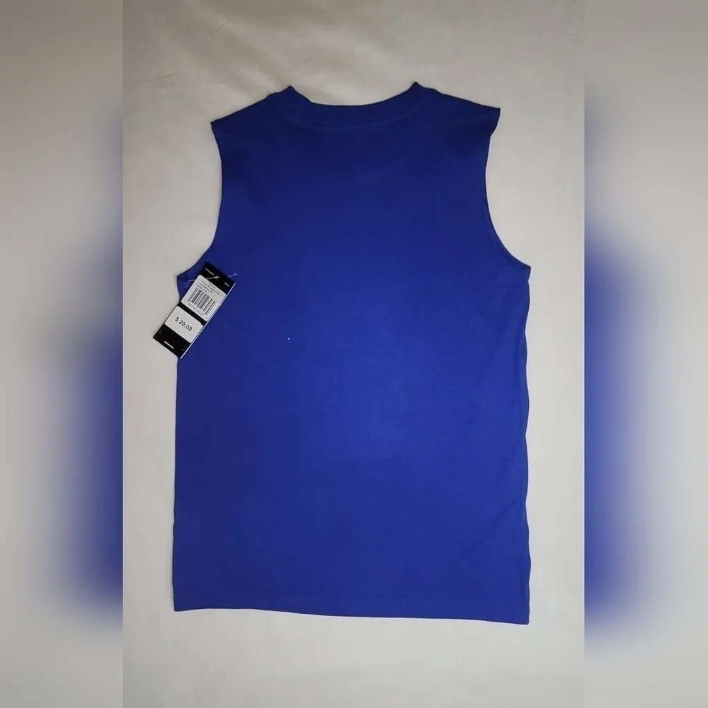NWT Adidas Sleeveless Cobalt Blue And Silver Boys Top Size 8